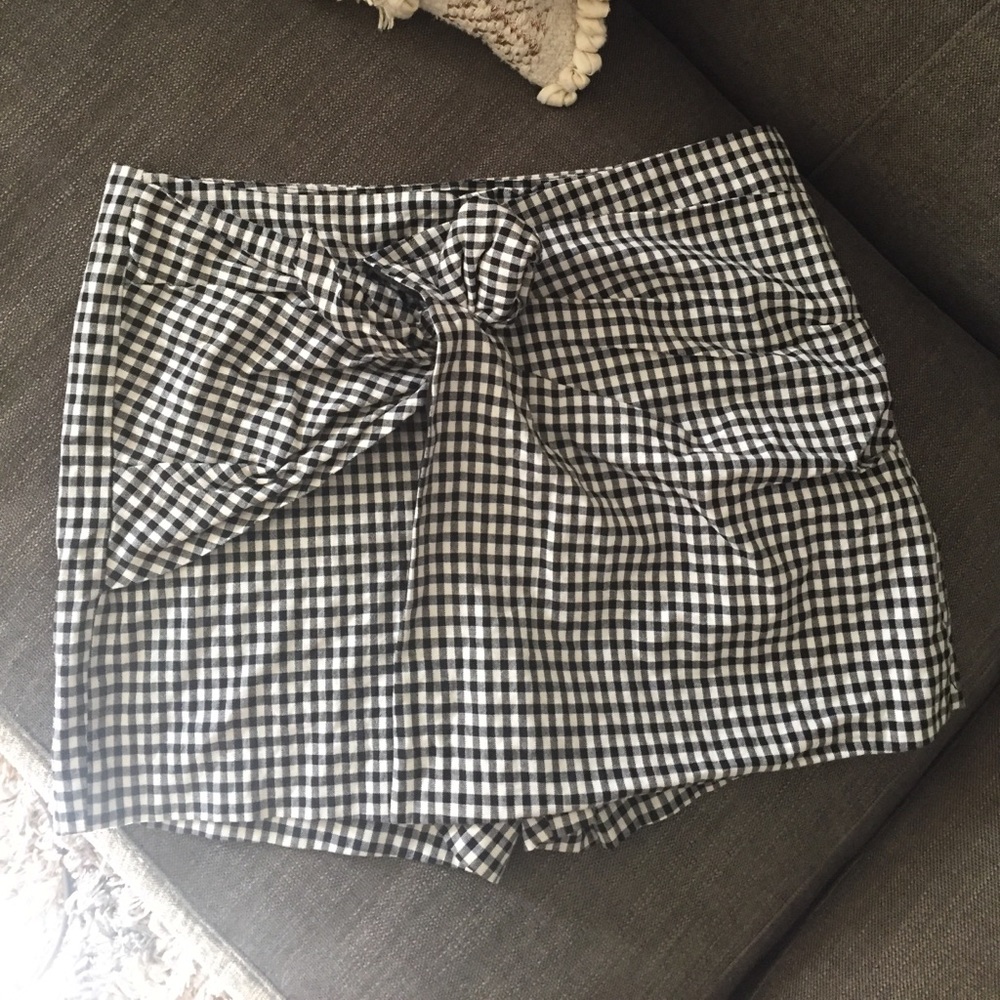 Zara gingham wrap front shorts